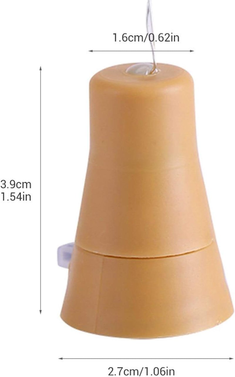 ALED LIGHT 10 db LED szolár üvegpalack lámpa meleg fehér 1 méter dugó alakú