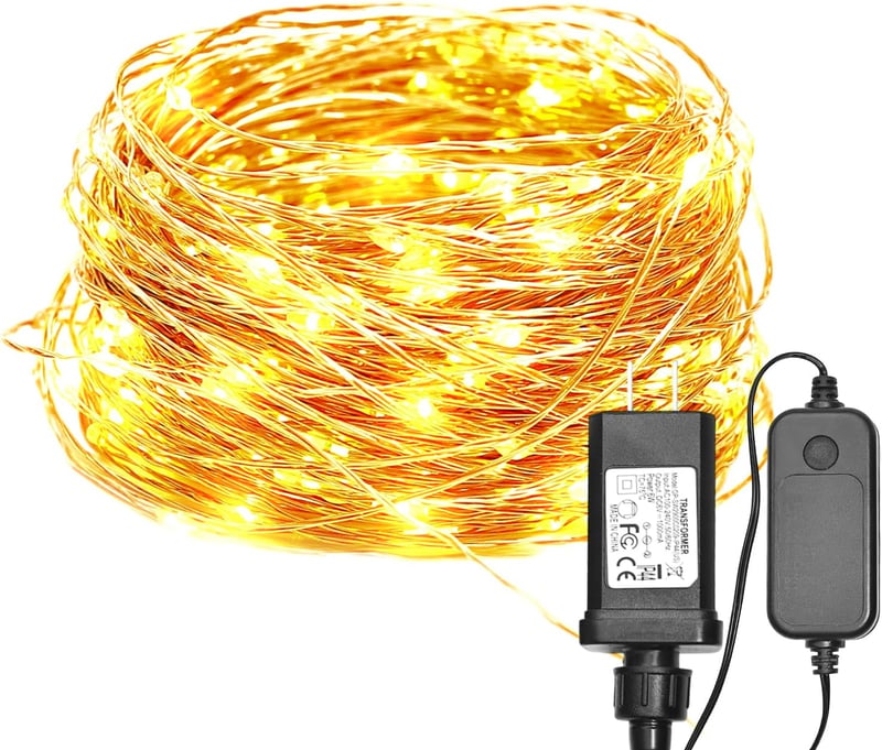 ALED LIGHT 32m Vízálló IP44 Réz Dekorációs Fényfüzér 8 Üzemmód Meleg Fehér