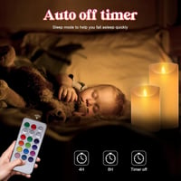 ALED LIGHT LED RGB Gyertyák Távirányítóval, Meleg Fehér Flakkozó Elektromos Gyertya Időzítővel 6