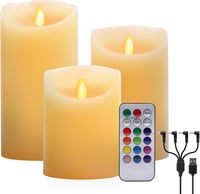ALED LIGHT LED RGB Gyertyák Távirányítóval, Meleg Fehér Flakkozó Elektromos Gyertya Időzítővel 1