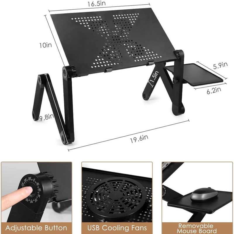 ALEECYN alumínium laptop állvány, összecsukható, magasságállítható, szellőztetett