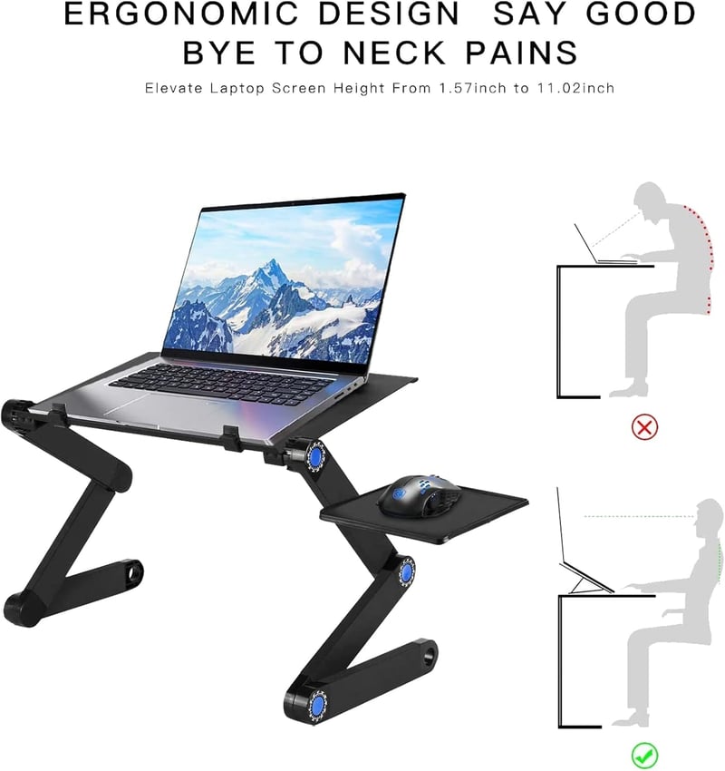 ALEECYN alumínium laptop állvány, összecsukható, magasságállítható, szellőztetett