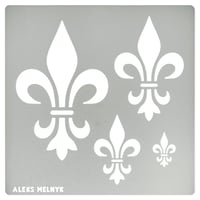 Aleks Melnyk br. 250 metalna šablona Fleur de Lis ljiljan cvjetni ornament vintage uzorak pirografija graviranje rukotvorine 13,5x13,5 cm 0,3 mm 1