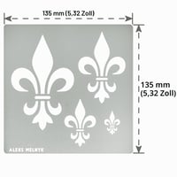 Aleks Melnyk br. 250 metalna šablona Fleur de Lis ljiljan cvjetni ornament vintage uzorak pirografija graviranje rukotvorine 13,5x13,5 cm 0,3 mm 4
