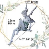 ALEMIN Ülő Tündér Kerti Szobor 22 cm Resin Figura Szárnyakkal 2