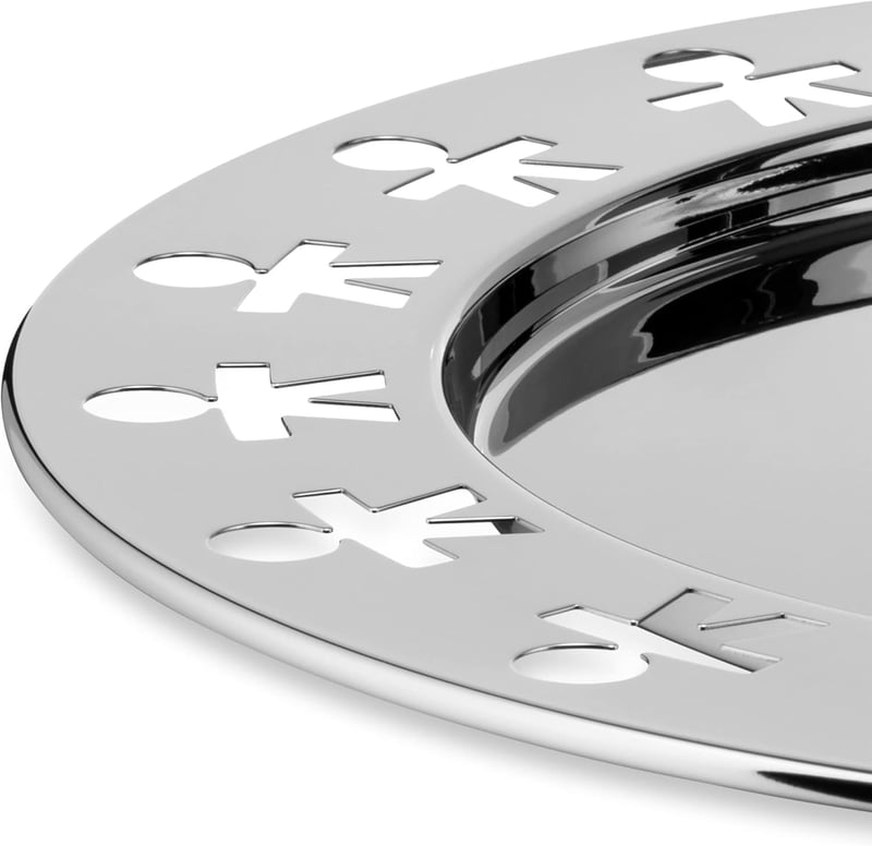 Alessi Girotondo kerek tálca, modern design konyhai kiegészítő - Stainless Steel