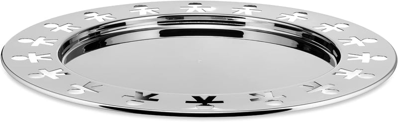 Alessi Girotondo kerek tálca, modern design konyhai kiegészítő - Stainless Steel