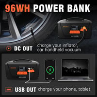 AlfaBot Q4 Autós Indításrásegítő Powerbank 4000A - 12V Benzin/Dízel Motorokhoz, Beépített Kompresszorral, LED Lámpával, 26800mAh 3