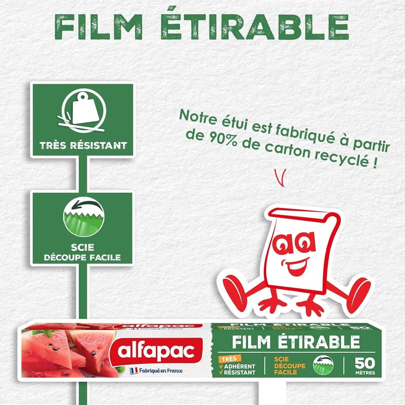 Alfapac AF4 Roll 50m Nyújtható Clingfilm Élelmiszer Csomagoláshoz