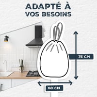 Sac menajer cu șnur Alfapac 50 L, verde - Rezistent, ambalaj reciclabil pentru sortare - 76% reciclat - 10 bucăți 4