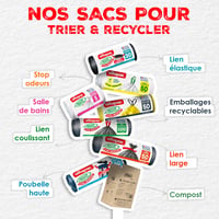 Sac menajer cu șnur Alfapac 50 L, verde - Rezistent, ambalaj reciclabil pentru sortare - 76% reciclat - 10 bucăți 5