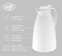 Alfi ECO Izolirani vrč 1 L Coconut White s uloškom od kaljenog stakla, 12 sati održavanja temperature za čaj i kavu 3