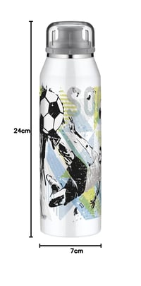 Detská termoska Alfi IsoBottle Kids s futbalovým motívom, nerezová oceľ, izolovaná fľaša, 500 ml, nepriepustná, bez BPA, 12 hodín teplá, 24 hodín studená 8