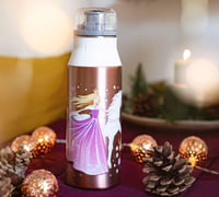 Sticlă pentru copii Alfi KIDS Flower Princess din oțel inoxidabil, potrivită și pentru băuturi carbogazoase, 0,6 l 2