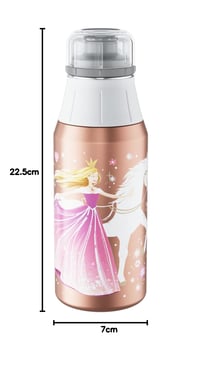 Sticlă pentru copii Alfi KIDS Flower Princess din oțel inoxidabil, potrivită și pentru băuturi carbogazoase, 0,6 l 7