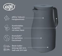 Termos Alfi NEO 1,00 L - 12 Ore Cald - Inserție din Sticlă Călită - Gri Furtună 3