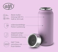 Alfi PURE termos šalica 0,50 l – 9 sati održavanja topline – Orchid Bloom mat izvedba – termo putna šalica 3