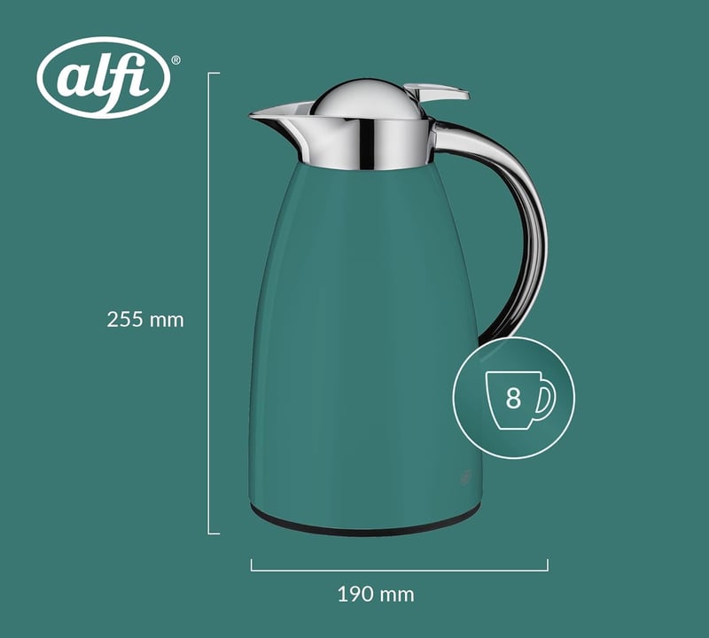 Alfi SIGNO 1.0L zöld matt rozsdamentes termosz üvegbetéttel - Boho Green Mat