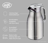 Alfi Skyline 1,5L rozsdamentes termoszkancsó vákuum üveggel, 12 órás hőtartás - 1,5L, Stainless Steel Mat 3