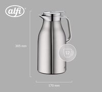 Alfi Skyline 1,5L rozsdamentes termoszkancsó vákuum üveggel, 12 órás hőtartás - 1,5L, Stainless Steel Mat 6