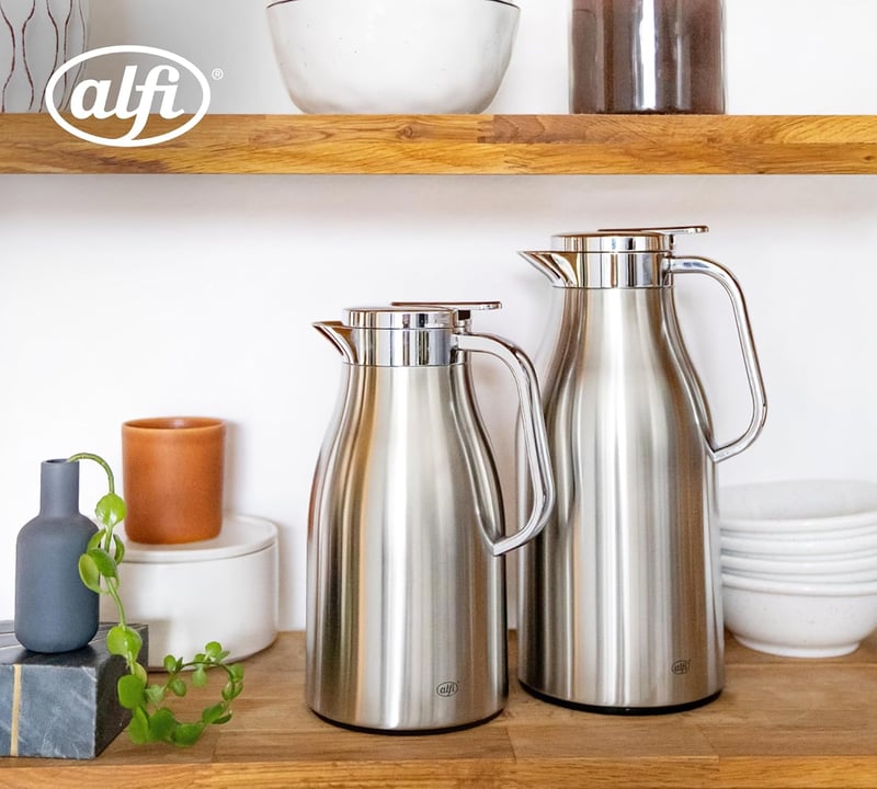 Alfi Skyline 1,5L rozsdamentes termoszkancsó vákuum üveggel, 12 órás hőtartás - 1,5L, Stainless Steel Mat