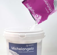 Algaplay Michelangelo odtlačková alginátová hmota v prášku, balenie 4 x 450 g (1800 g), biela hmota na tvorbu odtlačkov rúk 3