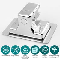 Alicer 360° Forgó Zuhanyfej Tartó, Fúrás Nélküli Univerzális Zuhanytartó 4