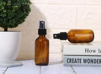 ALIFEIA Flacon pulverizator din sticlă brună de 60 ml pentru uleiuri esențiale, atomizor de călătorie cu pulverizare fină, atomizor de parfum, pulverizator de buzunar reîncărcabil, pentru produse de curățenie de casă, 2 bucăți 5