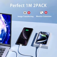 Cablu USB-C ALiHAN cu încărcare rapidă - 1 m - 2 bucăți 4