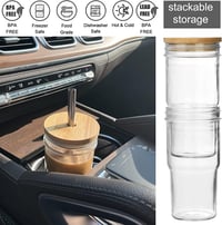 ALINK Bubble Tea Üvegpohár Szett 650ml - Újrahasználható Smoothie és Boba Pohár Fedéllel, Mosogatógépben Mosható, Utazáshoz 8