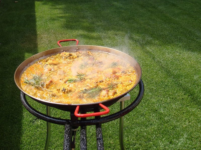 Alises Paella Főzőkészlet 46cm Zománcozott Serpenyővel, Gázégővel és Állvánnyal