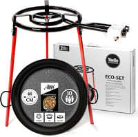 Alises Paella Főzőkészlet 46cm Zománcozott Serpenyővel, Gázégővel és Állvánnyal 1