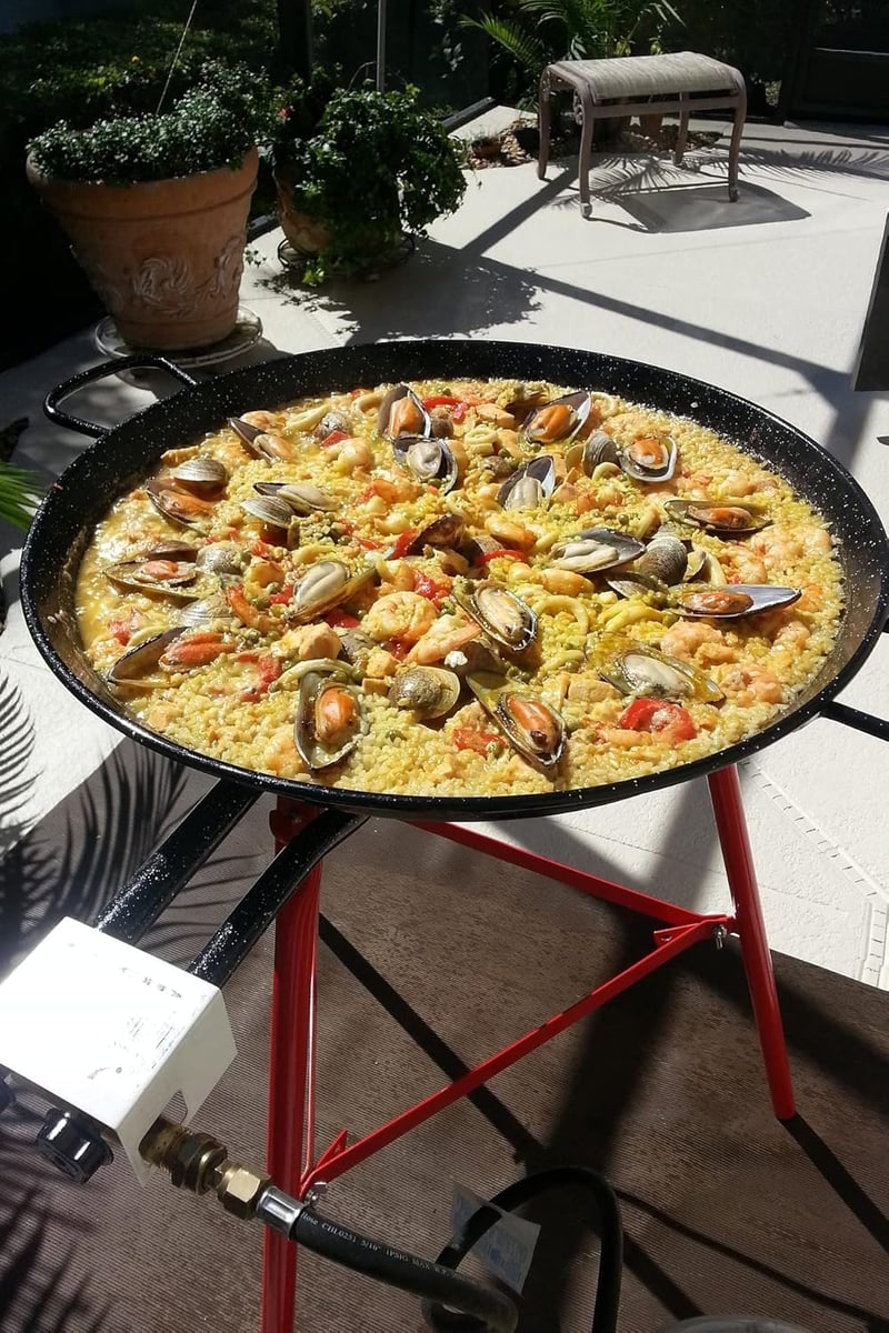 Alises Paella Főzőkészlet 46cm Zománcozott Serpenyővel, Gázégővel és Állvánnyal