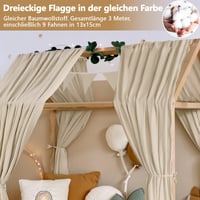 Alishomtll set za dekoraciju stropa iznad kreveta – 2 komada baldahina od 100% pamučnog muslina, 1 girlanda od 300 cm, 135x320 cm, kaki, dječja soba za djevojčice i dječake 8