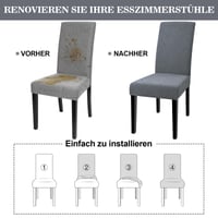 Alishomtll Jacquard presvlake za stolice, set od 4 komada, elastične navlake za stolice, skidajuće navlake za blagovaonske stolice za kuhinju, restoran, hotel, bankete, sive 5