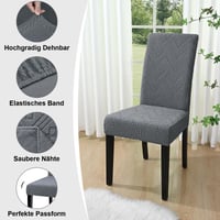 Alishomtll Jacquard presvlake za stolice, set od 4 komada, elastične navlake za stolice, skidajuće navlake za blagovaonske stolice za kuhinju, restoran, hotel, bankete, sive 3