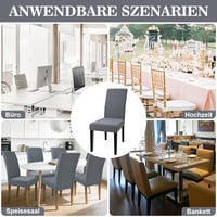 Alishomtll Jacquard presvlake za stolice, set od 4 komada, elastične navlake za stolice, skidajuće navlake za blagovaonske stolice za kuhinju, restoran, hotel, bankete, sive 7