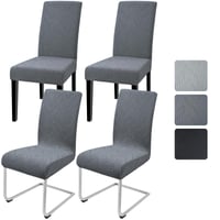 Alishomtll Jacquard presvlake za stolice, set od 4 komada, elastične navlake za stolice, skidajuće navlake za blagovaonske stolice za kuhinju, restoran, hotel, bankete, sive 1
