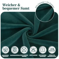 Set 4 Huse pentru Scaun din Catifea Elastică Alishomtll, Husă pentru Fotoliu Balansoar, Verde 4