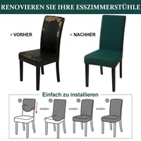 Set 4 Huse pentru Scaun din Catifea Elastică Alishomtll, Husă pentru Fotoliu Balansoar, Verde 5