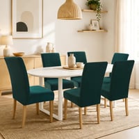 Set 4 Huse pentru Scaun din Catifea Elastică Alishomtll, Husă pentru Fotoliu Balansoar, Verde 8