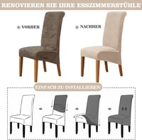 Set 6 huse elastice pentru scaune Alishomtll XL, bej, universale, pentru fotolii suspendate și scaune mari de dining, lavabile, detașabile, pentru nunți și evenimente 6