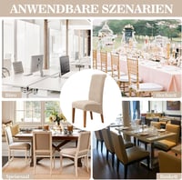 Set 6 huse elastice pentru scaune Alishomtll XL, bej, universale, pentru fotolii suspendate și scaune mari de dining, lavabile, detașabile, pentru nunți și evenimente 8