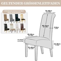 Set 6 huse elastice pentru scaune Alishomtll XL, bej, universale, pentru fotolii suspendate și scaune mari de dining, lavabile, detașabile, pentru nunți și evenimente 7