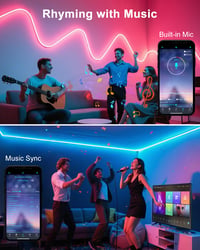 ALITOVE 15 m Neon LED pásik 230V RGB flexibilná IP65 vodotesná svetelná trubica s ovládaním cez aplikáciu a diaľkovým ovládačom, so synchronizáciou s hudbou, na interiérovú aj exteriérovú dekoráciu 3