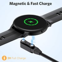 Aliwisdom Univerzális Mágneses Töltőkábel Okosórákhoz - 2 Tűs USB Töltő Fitness Trackerekhez, 4mm Tűtávolság, 5W, Fekete 4