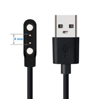 Aliwisdom Univerzális Mágneses Töltőkábel Okosórákhoz - 2 Tűs USB Töltő Fitness Trackerekhez, 4mm Tűtávolság, 5W, Fekete 1