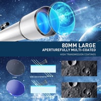 Alkinshue 80mm refraktor teleszkóp felnőtteknek és gyerekeknek hordtáskával 3