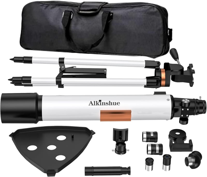 Alkinshue 80mm refraktor teleszkóp felnőtteknek és gyerekeknek hordtáskával