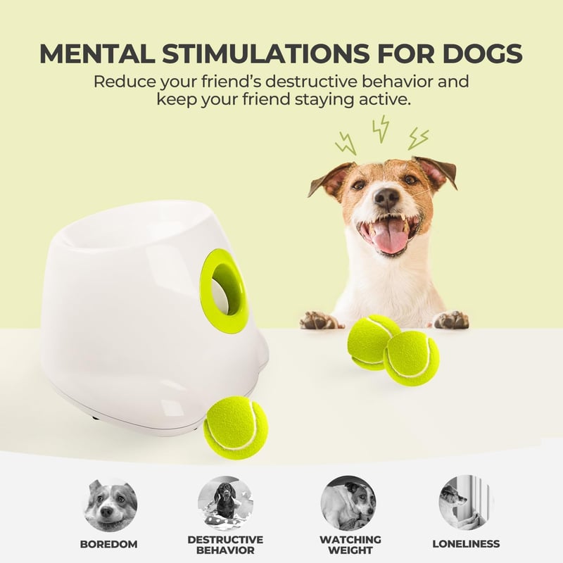 ALL FOR PAWS Automata Labdakilövő Kutyáknak - Interaktív Játékgép 3 db Teniszlabdával, Kis és Közepes Kutyafajtáknak, Hordozható

AI: ALL FO